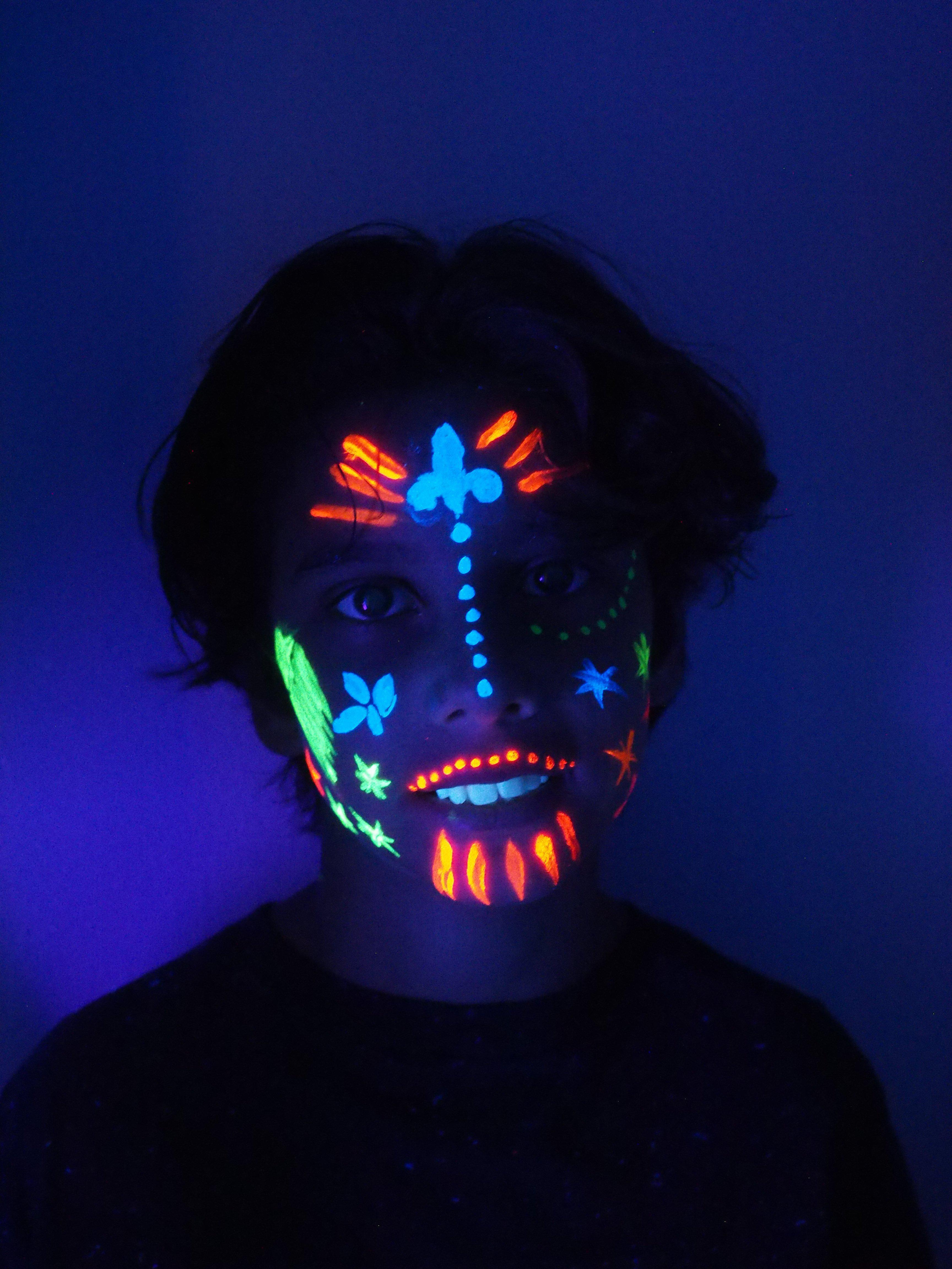 UV Glow Blacklight Neon Face and Body Paint Fluorescent Glow in Dark Party